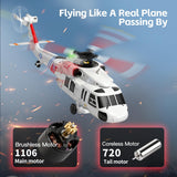 SOWOFA Remote Controlled Helicopter K270 brushless Motor RC Helicopter Single Wing aileron Free 4CH 6-axis Gyroscope Altitude Hovering Suitable for Adult Beginners 14+