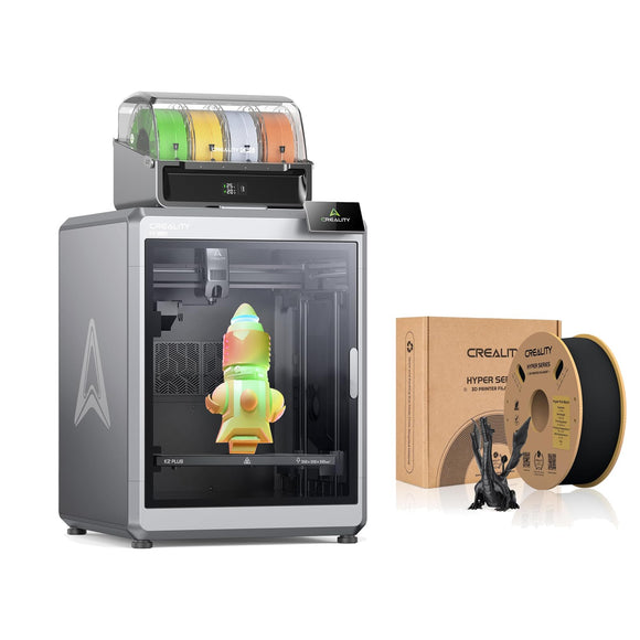 Creality K2 Plus Combo 3D Printer 350x350x350mm Build Volume with 16-Color Printing and Creality Hyper PLA Black Filament