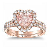 Oseew Morganite engagement ring Heart Shape 14k white gold morganite rings 10k rose gold morganite rings 14k white gold morganite rings for women 10k white gold morganite rings for women (white gold)