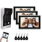 Video Door intercom Wired Video Doorbell Intercom System 1080P Doorbell Camera Night Vision, Human Detection,Remote Unlock(1 Doorbell+3 Monitor)