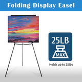 Falling in Art Extra Large 70" High Flip Chart Tripod Display Easel, Black