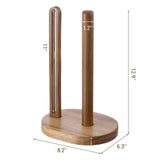 MyGift Premium Acacia Solid Wood Countertop Paper Towel Roll Stand with Easy-Tear Dispenser, Wooden Farmhouse Table Standing Holder for Disposable Kitchen Towels
