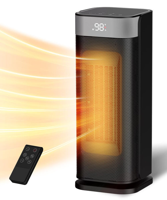Space Heater for Indoor Use, 1500W Electric & Portable Ceramic Heaters with 80°Oscillating, Thermostat, 5 Modes Sunnote