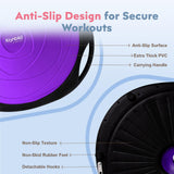 kisnbld Half Balance Ball Trainer, Inflatable 19/23 Inch Half Exercise Ball with Resistance Bands and Pilates Bal, Non-Slip 660lbs Capacity Yoga Ball for Home Gym Full Body Workouts