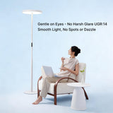 Modern Floor Lamp, Natural 10 AM Daylight Full Spectrum Standing Light for Bedroom Living Room Office, Double-Sided Illumination, Dual-Light Design, 7200LM, 4000K, White Floor Lamp, 36000+H Lifetime