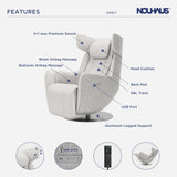 Nouhaus Orbit Heated Massage Chair,Full Body Massaging Zero-Gravity Leisure Recliner with Low-Noise 3D Massage and Dual Sound Systems Modern Massage Chairs (Elder White)