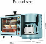 3 in 1 Breakfast Station, electric Breakfast Maker with Timer, Toaster with Frying Pan and Coffee Machine, Versatile Breakfast Maker for Apartments Kitchenettes