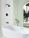 Black Shower Head and Handle Set 5 Inch Bathtub Faucet Shower Faucet with 6-Spray Shower Head Shower Valve Kit Modern Shower Set High-Pressure Shower Trim Kit