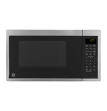 GE Countertop Microwave Oven, Compact 0.9 Cubic Ft., 900-watt Capacity, 7 Auto Cooking Settings, Child-Lock Technology, Kitchen Essentials for The Countertop, Dorm Room or Apartment, Stainless Steel