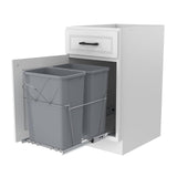 Pull-Out Trash Can for Under Kitchen Cabinets Include Double 35QT Trash Bin