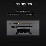 Damascus Bamboo Wakizashi, 1045 Carbon Steel Hand Forged Full Tang Sword