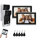 Video Door intercom Wired Video Doorbell Intercom System 1080P Doorbell Camera Night Vision, Human Detection,Remote Unlock(2 Doorbell+2 Monitor)