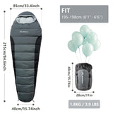 BISINNA Mummy Sleeping Bag for Adults 14-41℉ Cold Weather 3-4 Season Camping Sleeping Bags with Compression Sack for Backpacking Hiking Traveling (Gray)