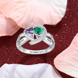 Oseew Mothers rings with 2 birthstones 10k white gold 18k white gold mothers ring mothers ring 2 birthstones white gold 18k Women birthstone gold rings for mom
