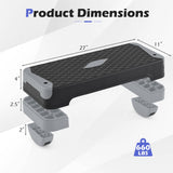 Goplus 3-in-1 Aerobic Step Platform, 600 LBS Adjustable Exercise Stepper with 4-Level Risers, Balance Trainers, Resistance Band, Non-Slip Workout Stepper for Home Gym, Cardio, Strength Training (Gray)