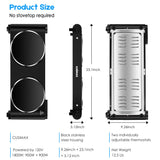 Electric Stove, 1800W Infrared Hot Plate, 7 Inch Ceramic Glass Portable Double Burner Cooktop for Dorm Office Home Camp CUSIMAX