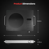 Portable Ceramic Cooktop Infrared Hot Plate, Stainless Steel Countertop Burner With Double Rings Heating Dual Control (Gray) VEXMAECY