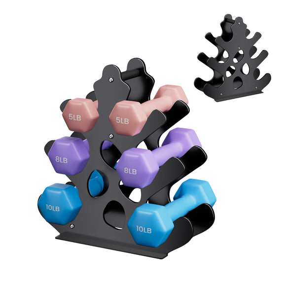 JOSMIMIC Coral-Inspired Dumbbell Rack Stand, 3 Tier A-Frame Design Weight Rack with Handle for Lighter Dumbbells Under 12 Lbs, Compact & Space-Saving Dumbbell Holder for Home Gym (Dumbbells Not Included) Josmimic