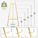 Gold Easel Stand for Sign, 47" Heavy Duty Metal Display Easel