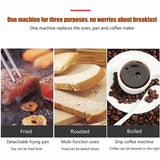 3-in-1 Electric Breakfast Station With 2l Cooking Pot, 9l Baking Area, Coffee Maker, 100-230°c Temperature Control & 30-min Timer, Ideal For Kitchen Use (black) Black