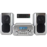 Magnavox 3-Piece Compact CD Shelf System with Digital FM Stereo Radio, Bluetooth Wireless Technology, and Remote Control in Silver | LCD Display | AUX Port Compatible