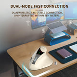 IDJXNXYDH Ergonomic Vertical Wireless Mouse Bluetooth & 2.4G USB Receiver Silent Vertical Mouse with LED Indicator Screen Multifunctional Turntable for Office Work