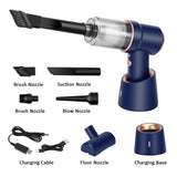 Honlibey 8Kpa Mini Handheld Vacuum Cleaner, 120W High Power Cordless Keyboard Vacuum, 2-in-1 Desk Vacuum & Air Duster with LED Light & Multi-Nozzles for Car, Computer, Sewing Machine