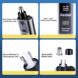 10 Pack Nose Hair Trimmer for Men and Women USB Rechargeable with Digital Display Nose and Ear Trimmer for Men Dual Edge Rotating Blades Easy Clean Detachable Head Compact and Travel Friendly