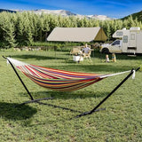 Garvee Instant Setup Hammock with Reinforced Steel Frame, Portable Outdoor Hammocks for Garden Camping, Heavy Duty Garden Yard Outdoor 350 LBS Capacity, Rainbow Stripes