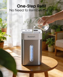 4.6L/1.2Gal Stainless Steel Humidifier for Bedroom, Top Fill Ultrasonic Cool Mist Humidifier Dishwasher Safe, Ultra-Low Noise, Sleep Mode, Humidifiers for Baby Nursery, Office & Indoor Plants