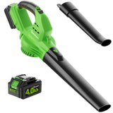 Leaf Blower Cordless with 4.0Ah Battery and Charger, 135MPH 170CFM High Speed Leaf Blower with 2 Tube, 20V Electric Leaf Cleaner