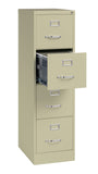 Office Dimensions Commercial 4 Drawer Letter Width Vertical File Cabinet, 22" Deep - Putty