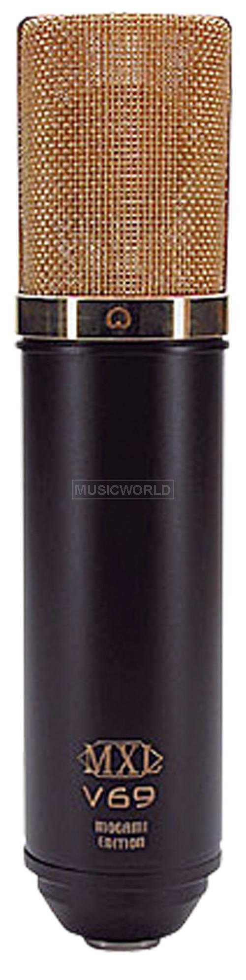 MXL Mics Tube Microphone, XLR Connector, Black with Gold Accents, 47mm x 218mm/1.85 in. x 8.58 in. (MXLV69MEDT) MXL