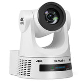 FoMaKo K600NW 4K 60fps NDI PTZ Camera, NDI|HX3 4K 60fps Output,20X Optical Zoom,Gen 3 AI Auto-Tracking, 3G-SDI HDMI NDI USB PoE, for Church Worship & Live Streaming, White