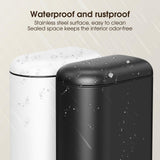 CEROELDA Small Bathroom Trash Can with Lid Soft Close, 5L/1.3 Gallon Stainless Steel Slim Garbage Can