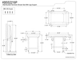 Kingston Brass KBSS2216P 22-Inch X 16-Inch Wall Mount Fold Down Shower Seat with Legs Support in Brushed Stainless Steel