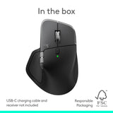 Logitech MX Master 4 for Mac, Ergonomic Bluetooth Mouse with Advanced Performance Haptic Feedback, Ultra-Fast Scrolling, USB-C Charging, MacOS, iPadOS, Windows - Space Black