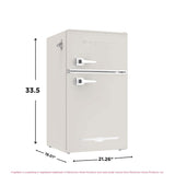Frigidaire EFR840-Cream EFR840 Retro Mini Fridge with Freezer & Side Bottle Opener-Small 2 Door Refrigerator for Office Bar or College Dorm Room-3.1 Cu Ft (Cream)