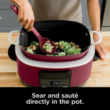 Foodi Possible 8.5QT Multi Cooker Electric Pot, 8-in-1 Programmable Slow Cooker, Sauté, Steam, Bake & Roast, Oven-Safe Nonstick Pot to 500°F, 1400W, Large Capacity (Cherry Tarte)