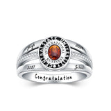 Oseew 2027 Class of Graduation Ring Women High School College (White Gold)