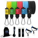 Bodylastics Pro Series Resistance Band Set - 5 Bands, Handles, Ankle Straps, Door Anchor, Carry Bag Snap Reduction Tech (3-190 Lbs Max Resistance)