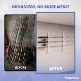 TRAPSKI Made in The USA Fishing Rod/Pole Holder Rack Organizers | Wall or Boat Mounting Fishing Rod Rack | Marine Grade HDPE Plastic | Pole Holder for up to 6 Rods | Stackable - 2 Pack