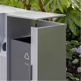 uP9sF2mD Outdoor Garbage Can Commercial Metal Trash Can Double Box Rubbish Bin Outdoor Trash Can