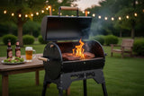 Boom Outdoor BBQ Charcoal Grill, Black Steel, Backyard Barbecue Cooking