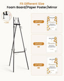 53.9" Black Easel Stand for Sign, Display Easel for Wedding Sign, Painting