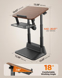 SAIJI Laptop Stand for Desk, Stable Standing Laptop Riser with Foldable Mouse Pad