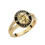 Oseew 2027 Birthstone Custom Graduation Ring for Women College(Yellow Gold)