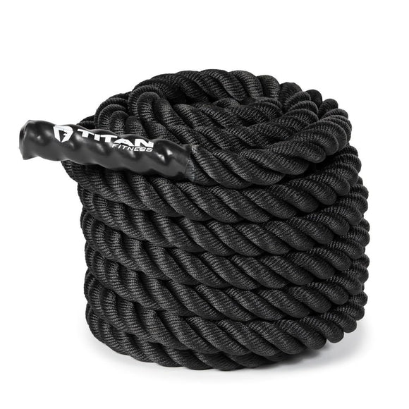 Titan Fitness Battle Rope 50ft x 1.5in, Poly Dacron Heavy Rope for Home Gym Conditioning Workouts, Cross-Train, Strength Training Exercises Titan Fitness