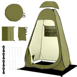 BRIAN & DANY Pop Up Shower Tent, Portable Changing Tent with Rain Shelter & Windows, Privacy Camping Tent for Hiking Beach, UPF 50+ & Waterproof, 47.2" x 47.2" x 74.8", Olive Green