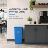 Getzi 5 Pack Blue 50 Gallon Square Commercial Recycling Bin